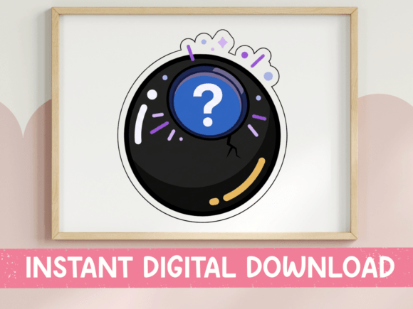 Download Magic 8 Ball Kawaii Sticker Design - Sticker design Collection