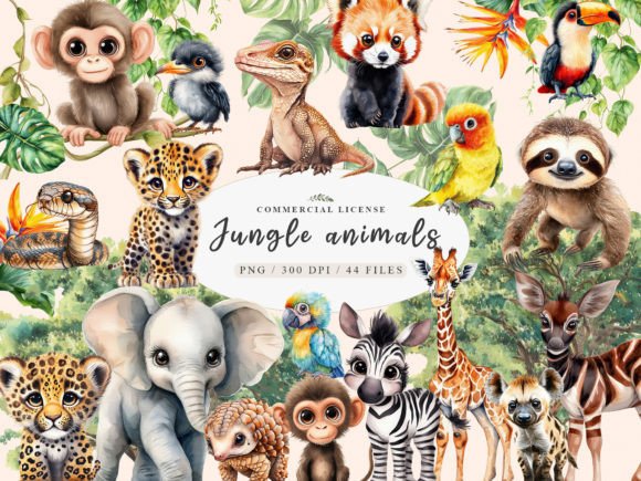 Download Safari Animals Png, Cute Jungle Animal - Jungle animal Collection