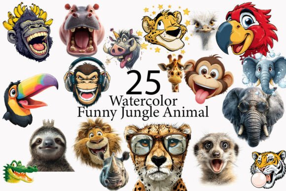 Download Funny Jungle Animal Clipart  - Jungle animal Collection