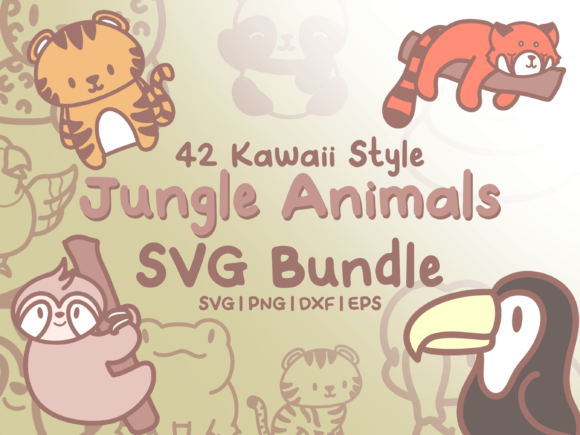 Download Jungle Animal SVG Illustrations - Jungle animal Collection